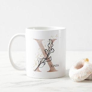 Monogram Initial Modern Letter X Boho Personalisie Kaffeetasse
