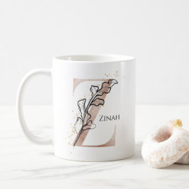 Monogram Initial Modern Letter Z Boho Personalisie Kaffeetasse