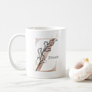 Monogram Initial Modern Letter Z Boho Personalisie Kaffeetasse