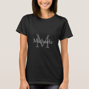 Monogram Initial Name Elegant Womens Modern T-Shirt