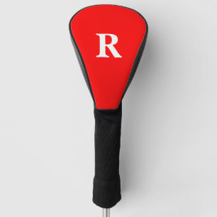 Monogram Initial Name Red White Bright Colorful Golf Headcover
