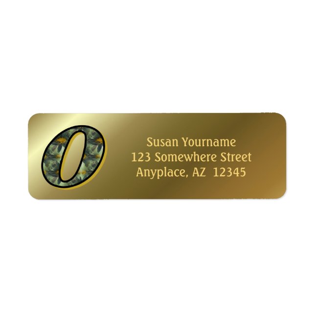 Monogram Initial O Daisies Art Return Address  (Vorne)