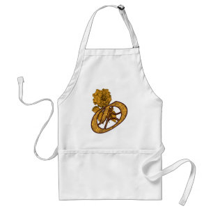 Monogram Initial O Gold Peony Schürze