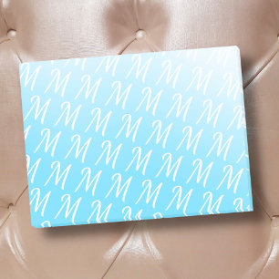 Monogram Initial Pastellblau Gradient Moderne Chic Post-it Klebezettel