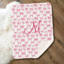 Monogram Initial Pink Bow Coquette Ästhetische Gir