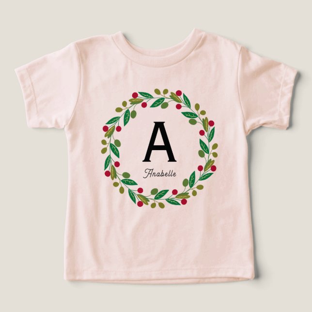 Monogram initial - Rosa Weihnachtsbrand (Design Vorderseite)