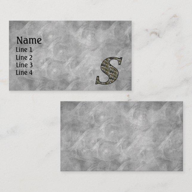 Monogram Initial S Hydrangea Flowers Visitenkarte (Vorne/Hinten)