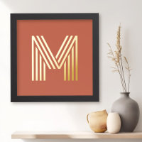 Monogram, initial terracotta, beliebige Farbe Hint