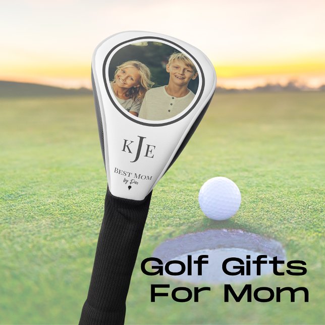 Monogram-Initialen Beste Mama par Black und White Golf Headcover (Monogram Initials Best Mom By Par Black and White Golf Head Cover
)