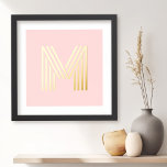 Monogram, initiales Licht, rot-rosa Hintergrund Foliendrucke<br><div class="desc">Poster mit dem Monogramm-Initial in einem lustigen Retro-Display-Schriftart auf einem hellrot-rosa oder einem benutzerdefinierten Farbhintergrund.</div>