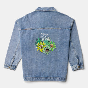 Monogram Initials 3 Foto Daisy-Blume Jeansjacke