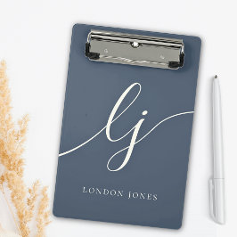 Monogram Initials Beruflich Minimaler Skriptname Mini Klemmbrett