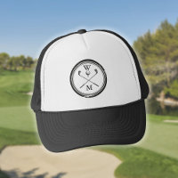Monogram Initials Black and White Golf