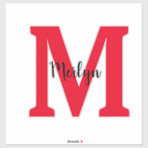 Monogram Initials Black Red Individuelle Name Colo Aufkleber