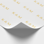 Monogram Initials Bride Groom Couple Name Hochzeit Geschenkpapier<br><div class="desc">Entworfen mit Textvorlage für mit Monogramm Initialen,  die Sie anpassen können! Sie können auch die Farben nach Ihren Wünschen ändern.</div>