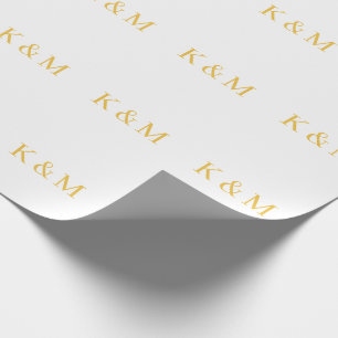 Monogram Initials Bride Groom Couple Name Hochzeit Geschenkpapier