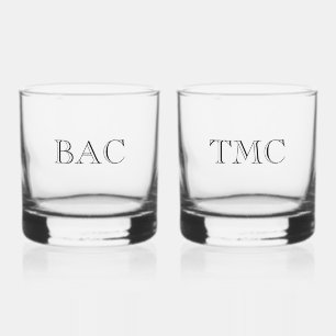 Monogram Initials Classic Wedding Couple Timeless Whiskyglas