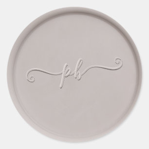 Monogram Initials Clay Wax Siegel Sticker