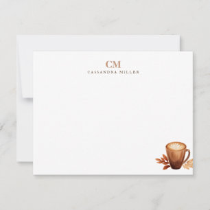 Monogram Initials Coffee Lover Mitteilungskarte