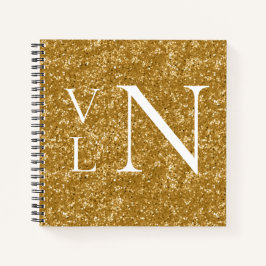 Monogram-Initials für kundenspezifische Gold-Noteb Notizbuch