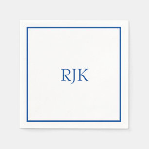 Monogram Initials Individuelle Name Blue Trendy 20 Serviette