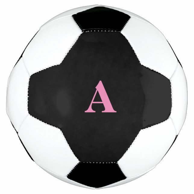Monogram Initials Individuelle Name Pink Black Tre Fußball (Vorderseite)