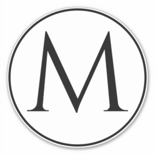 Monogram Initials Individuelle Name Schwarz-weiß T Aufkleber