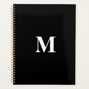 Monogram Initials Individuelle Name Schwarz-weiße Planer