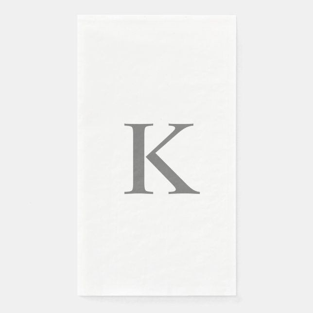 Monogram Initials Letter Gray White Serviette (Vorderseite)