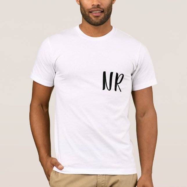 Monogram Initials Modern Stylish Trendy Design T-Shirt (Vorderseite)