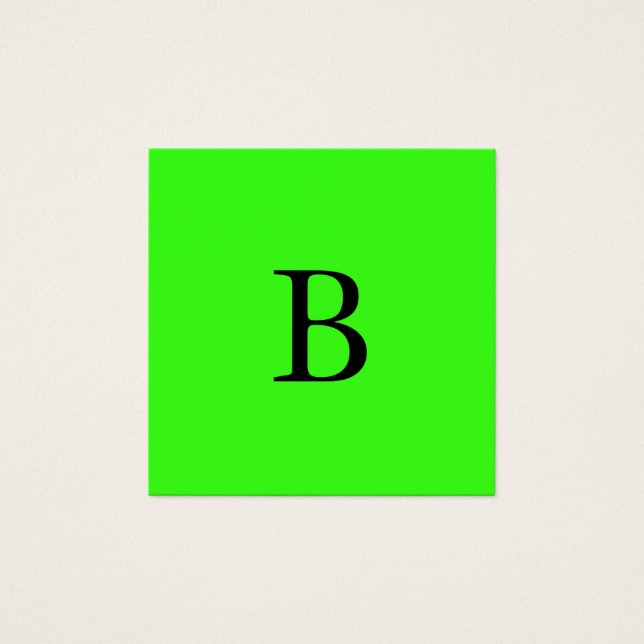 Monogram Initials Neon Green Bright Cool (Vorderseite)
