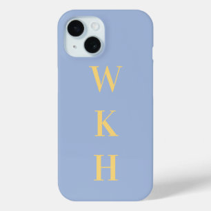 Monogram Initials Pastel Blue Case-Mate iPhone Hülle
