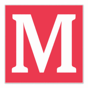 Monogram Initials Red White Bold Individuelle Name Aufkleber