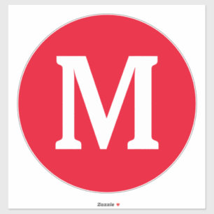 Monogram Initials Red white Individuelle Name Cool Aufkleber
