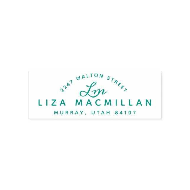 Monogram Initials Typografic Name Rücksendeadresse Permastempel (Design)