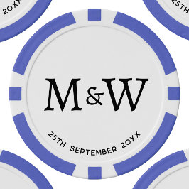 Monogram Initials Wedding Couple Pokerchips