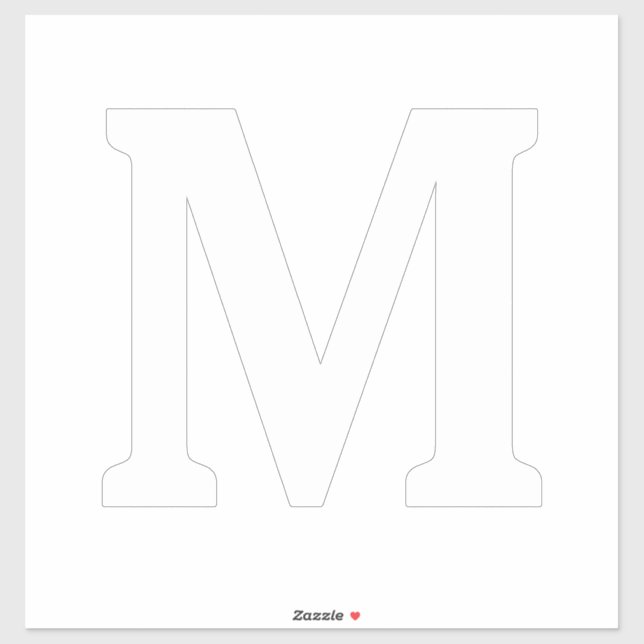 Monogram Initials White Bold Individuelle Name Tre Aufkleber (Blatt)