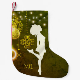 Monogram Irish Dance Celtic Clolies and Lights Kleiner Weihnachtsstrumpf