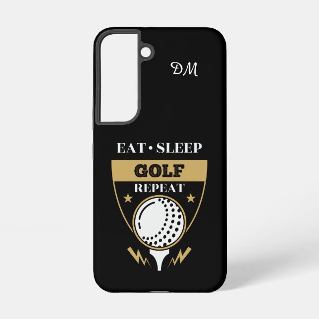 Monogram isst Sleep Golf Wiederholung Samsung Galaxy Hülle (Rückseite)