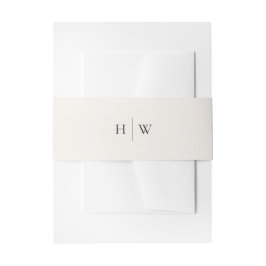 Monogram Ivory Simplistic Wedding Einladungsbanderole