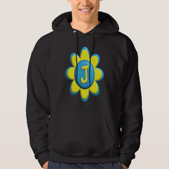 Monogram J  Colorful Flower Hoodie (Vorderseite)
