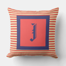 Monogram J Familienwappen Initial Outdoor Pillow