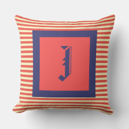 Monogram J Familienwappen Initial Outdoor Pillow Kissen