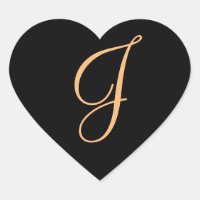 Monogram J goldene Farbe auf Mitternachtsschwarz