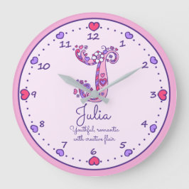 Monogram J Juila herzen Name bedeutet Uhr
