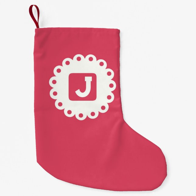 MONOGRAM "J" KLEINER WEIHNACHTSSTRUMPF (Vorderseite)