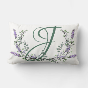 Monogram J Lavender Eucalyptus Lendenkissen
