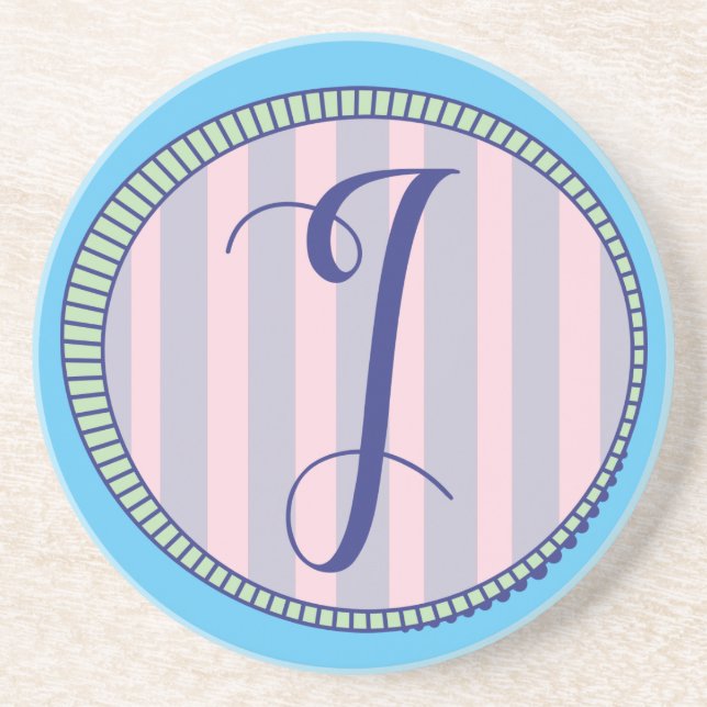 Monogram J Sandstone Untersetzer (Vorne)