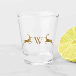 Monogram Jumping Deer Gold Schnapsglas