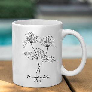 Monogram June Birth Month Blume Kaffeetasse